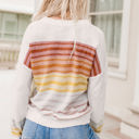  Poppy Stripe Long Sleeve Round Neck Sweater