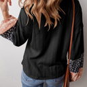  Poppy Textured Knit Drawstring Blouse