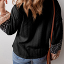  Poppy Textured Knit Drawstring Blouse