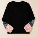  Poppy Textured Knit Drawstring Blouse