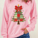 Pink Small Presley Tree Drop Shoulder Sweatshirt