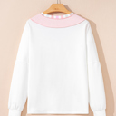  Promise Color Block Loose Long Sleeve Top