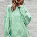  Promise Textured Baggy Solid Hoodie