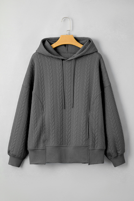 Promise Textured Baggy Solid Hoodie