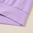  Purple Stripe Patchwork Buttoned Drop Shoulder Plus Size Pullover