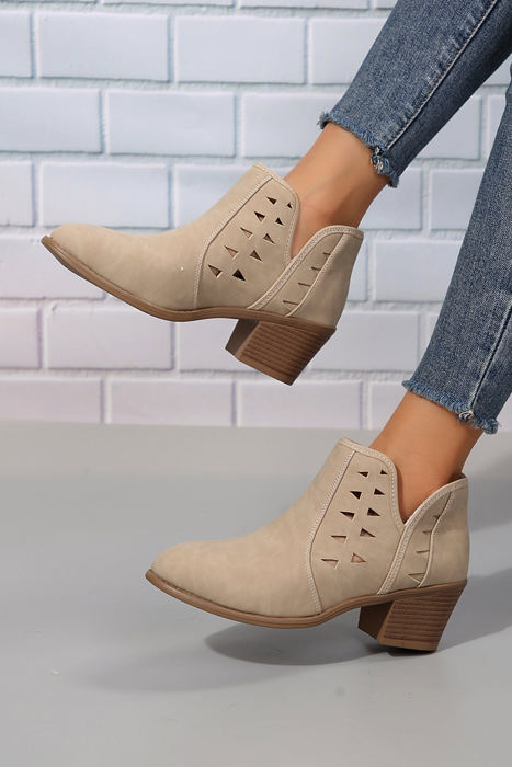 Quinn Cut Out Suede Ankle Boots