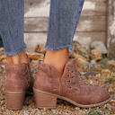  Quinn Cut Out Suede Ankle Boots