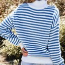  Quinn Stripe Zip Up Collar Sweater