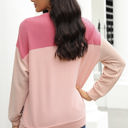  Rachel Block Long Sleeve Ribbed Loose Top