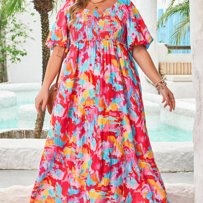 Rachel Plus Size Puff Sleeve Square Neck Dress