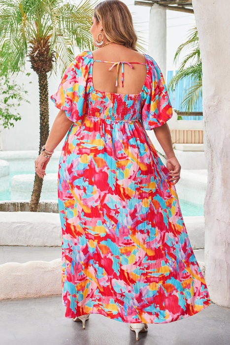 Rachel Plus Size Puff Sleeve Square Neck Dress