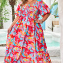  Rachel Plus Size Puff Sleeve Square Neck Dress