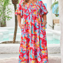  Rachel Plus Size Puff Sleeve Square Neck Dress