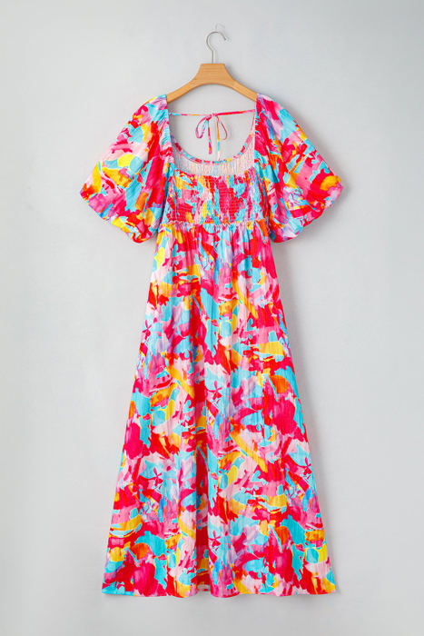 Rachel Plus Size Puff Sleeve Square Neck Dress