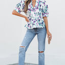  Raelyn Floral Ricrac Trim Top