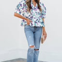  Raelyn Floral Ricrac Trim Top