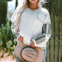  Raelyn Seam Waffle Knit Top