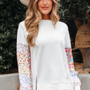  Raelynn Floral Patchwork Casual Sweatshirt