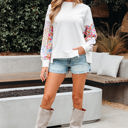  Raelynn Floral Patchwork Casual Sweatshirt