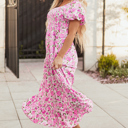  Raina Sleeve Flowy Long Dress