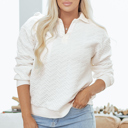  Raina Textured Collared Pullover