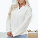  Raina Textured Collared Pullover