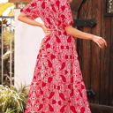  Raquel Paisley Side Slit Maxi Dress