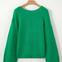  Raven Backless Bubble Sleeve Sweater