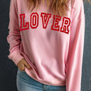  Raya LOVER Puff Print Drop Shoulder Pullover Sweatshirt