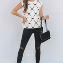  Reagan Pattern Side Cropped Sweater