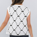  Reagan Pattern Side Cropped Sweater