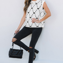  Reagan Pattern Side Cropped Sweater