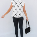  Reagan Pattern Side Cropped Sweater