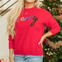  Reagan Tinsel Merry Letter Sweater