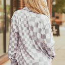  Rebecca Checkerboard Flap Pocket Button Front Shacket
