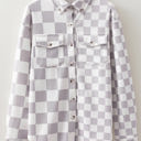  Rebecca Checkerboard Flap Pocket Button Front Shacket