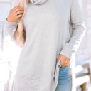 Gray Large Rebecca Cowl Neck Shift Tunic Top