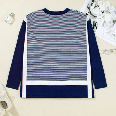 Reese Stripe Dolman Oversize Tunic Sweater