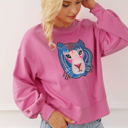  Regina Chic Tiger Embroidered Casual Sweatshirt