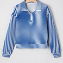  Reign Zip Collar Pullover Long Sleeve Top