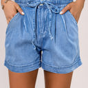  Reina Casual Chambray Drawstring Shorts