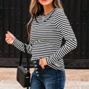  Remi Stripe Double-layer Long Sleeve Top