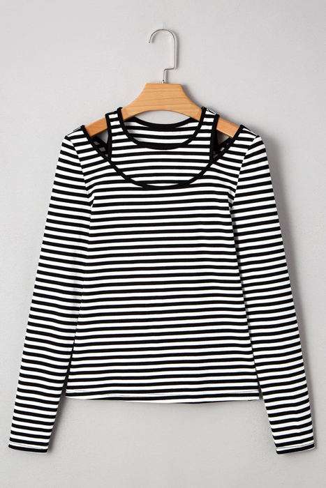 Remi Stripe Double-layer Long Sleeve Top