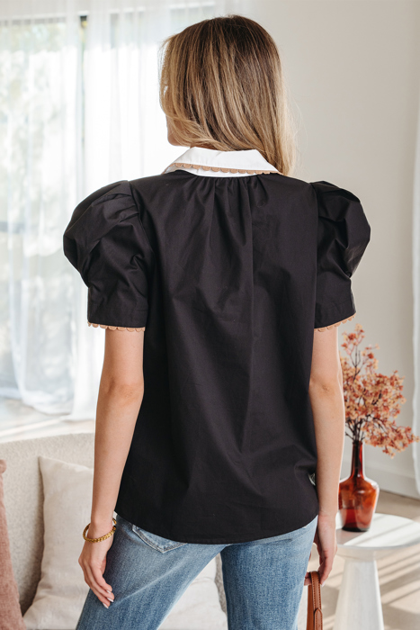 Remington Collar Short Sleeve Blouse