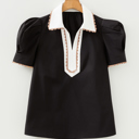  Remington Collar Short Sleeve Blouse