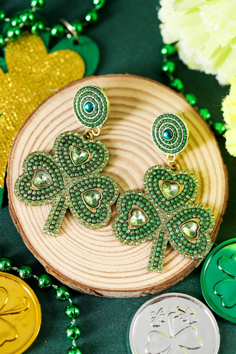 Remington Retro Beaded Clover Earrings