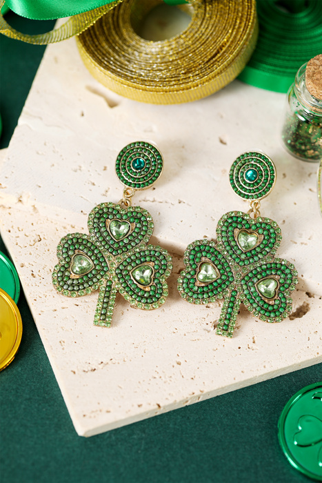 Remington Retro Beaded Clover Earrings