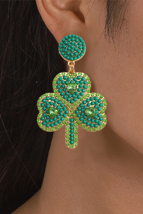 Remington Retro Beaded Clover Earrings
