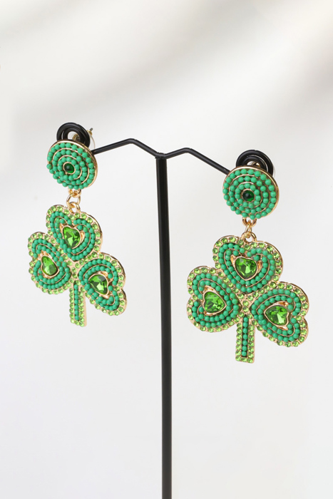 Remington Retro Beaded Clover Earrings
