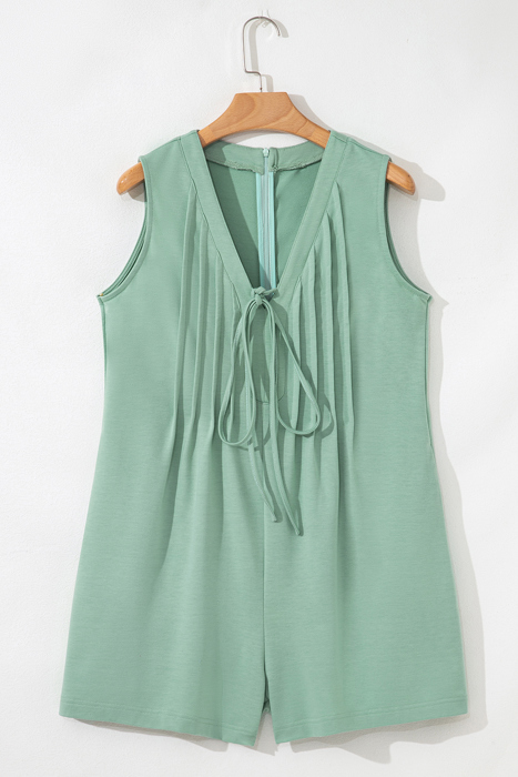 Remy Pintuck Sleeveless Loose Romper